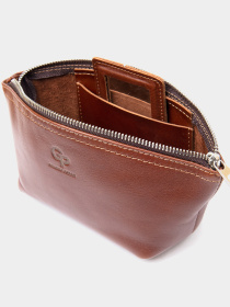 Женская Органайзер-косметичка из натуральной кожи GRANDE PELLE  Коричневый Grande Pelle модель bag24_11510 Фото