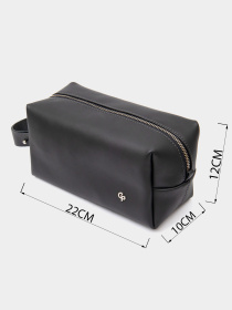 Мужской матовый кожаный несессер GRANDE PELLE  Черный Grande Pelle модель bag24_11508 Фото