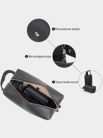 Мужской матовый кожаный несессер GRANDE PELLE  Черный Grande Pelle модель bag24_11508 Фото