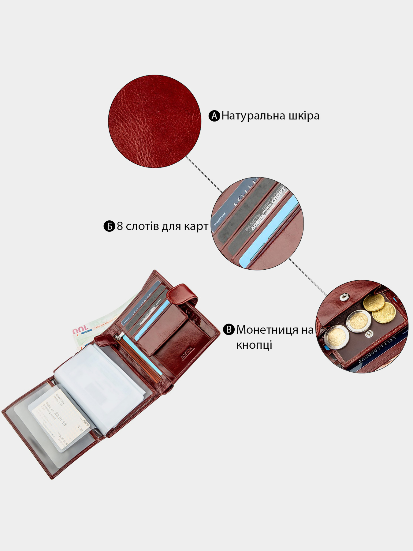 Портмоне Boston Leather Accessories модель bag24_18814 Фото