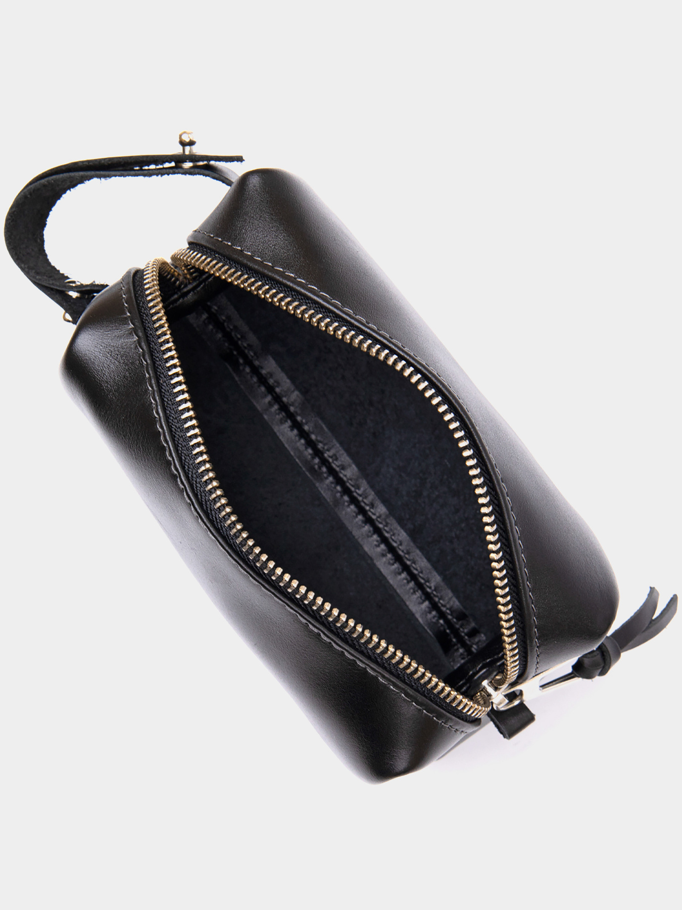 Шкіряна глянцева чоловіча Органайзер-косметичкаGRANDE PELLE  Чорний Grande Pelle модель bag24_11413 Фото