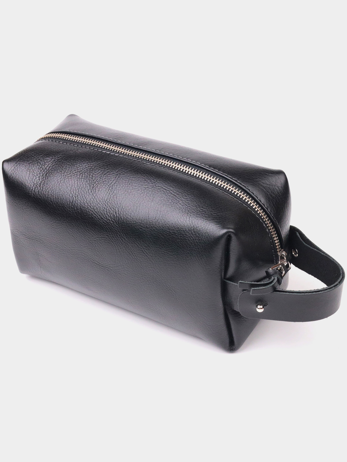 Нессесер мужской большого размера из гладкой кожи на молнии Украина GRANDE PELLE  Черный Grande Pelle модель bag24_16767 Фото