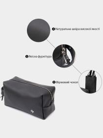 Матовий чоловічий шкіряний несесер GRANDE PELLE  Чорний Grande Pelle модель bag24_11509 Фото