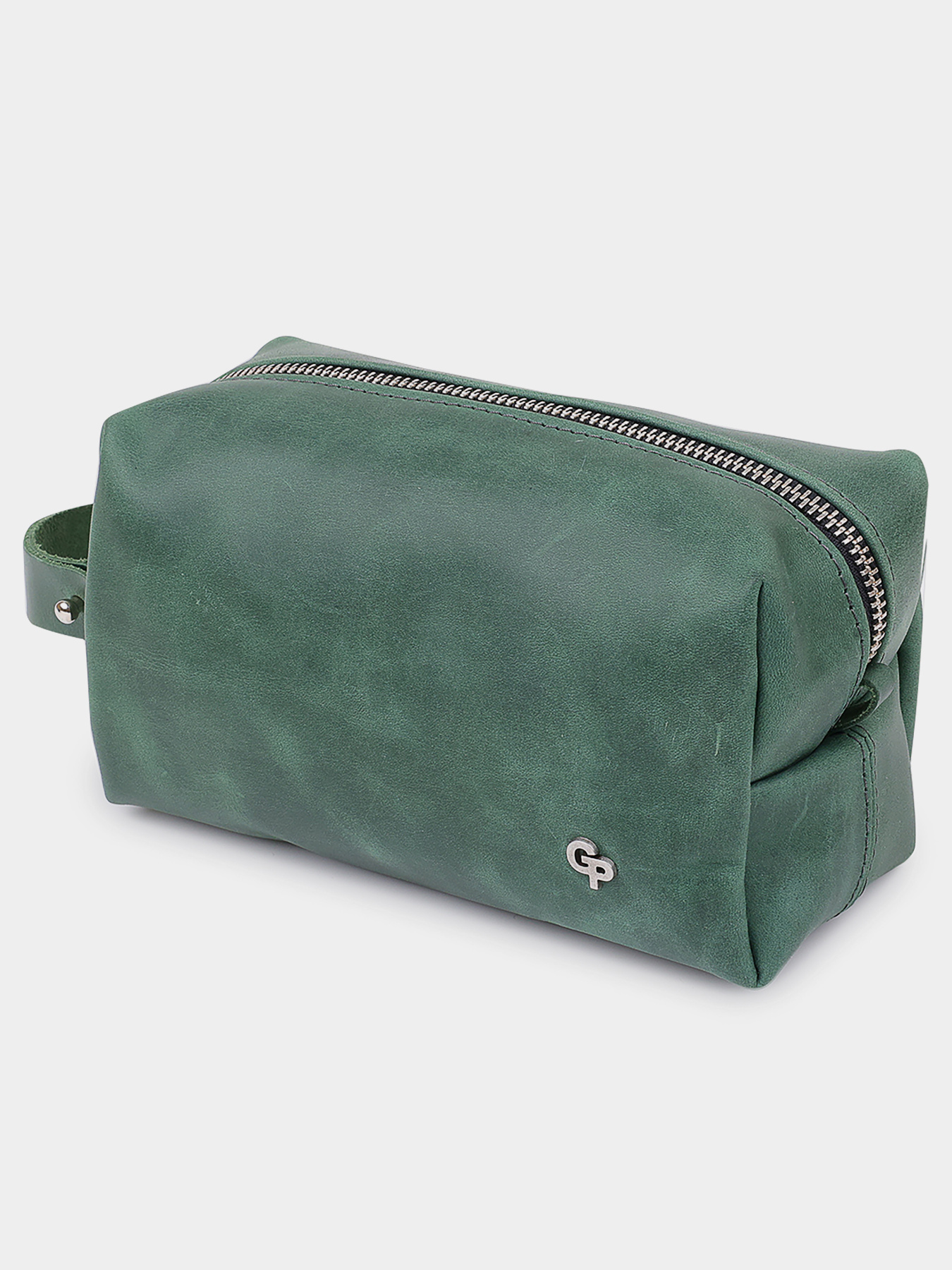 Шкіряна Органайзер-косметичка унісекс GRANDE PELLE  Зелений Grande Pelle модель bag24_11572 Фото