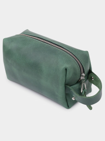 Шкіряна Органайзер-косметичка унісекс GRANDE PELLE  Зелений Grande Pelle модель bag24_11572 Фото