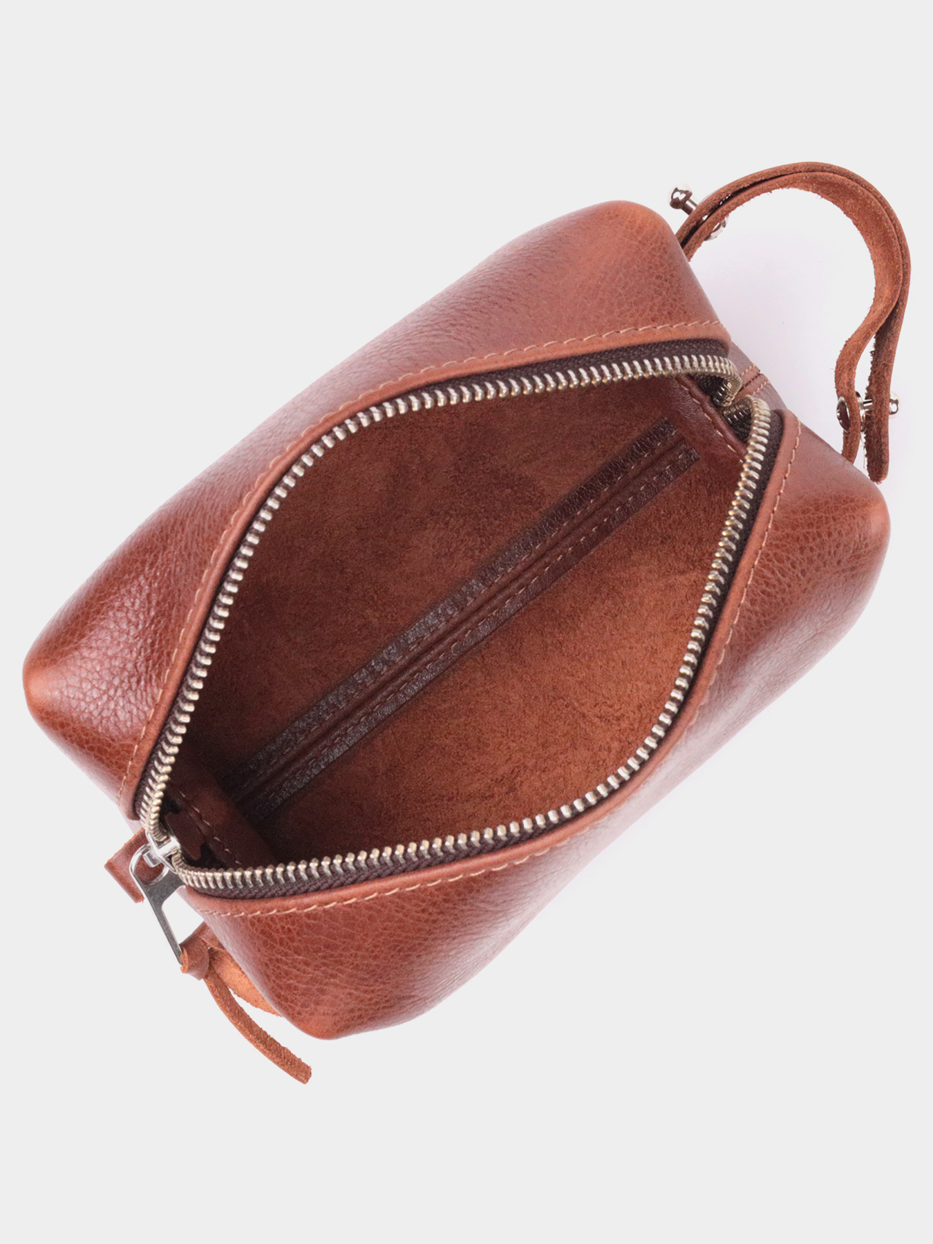 Компактна Органайзер-косметичка з гладкої шкіри на блискавці Україна GRANDE PELLE  Світло-коричнева Grande Pelle модель bag24_16763 Фото