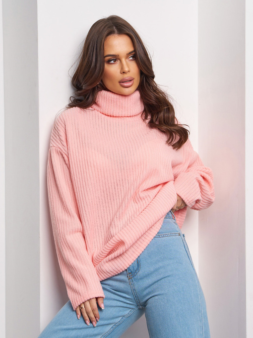 Свитер ISSA Plus модель 13763_персиковый Фото