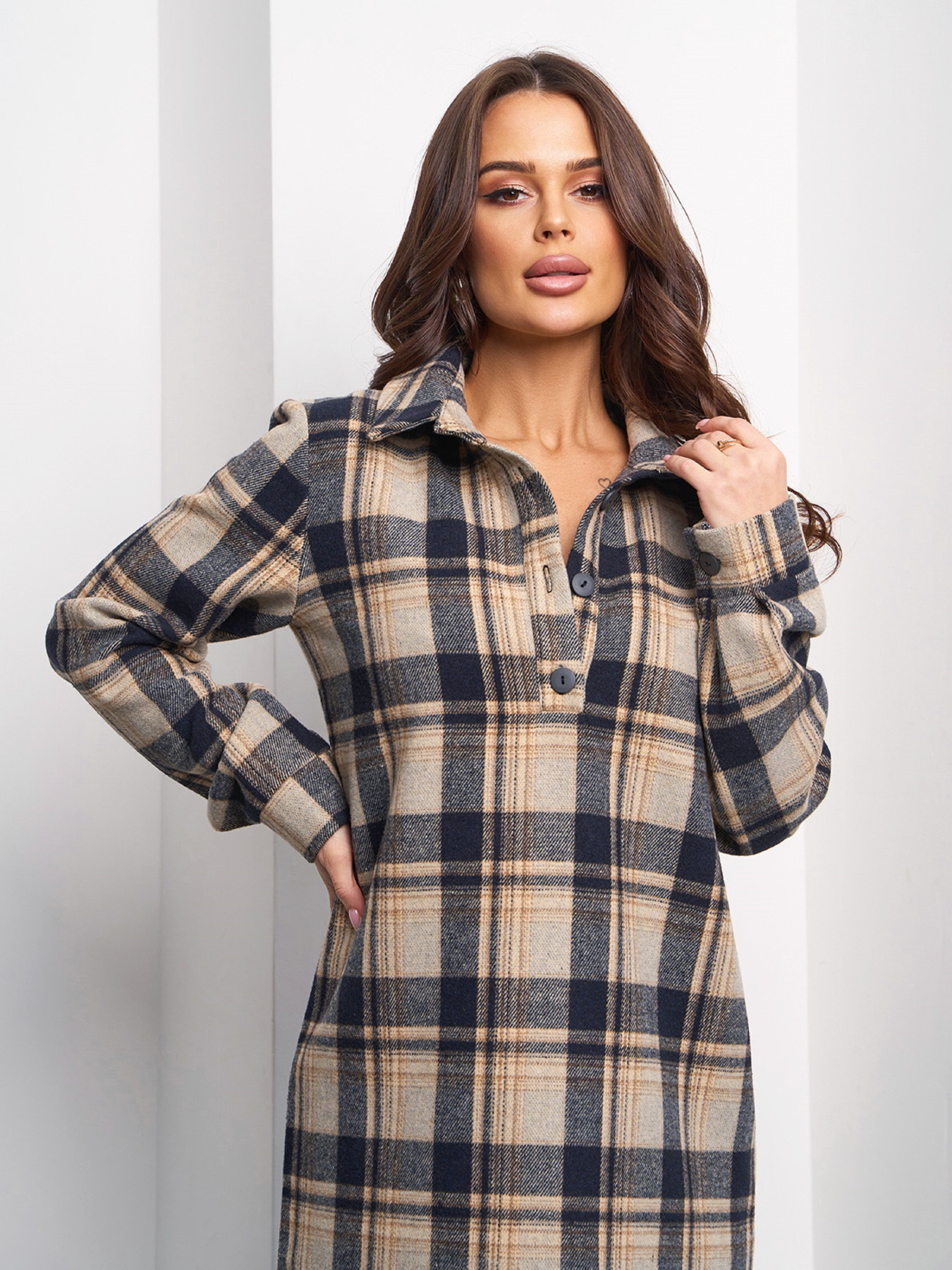 Сукня міді ISSA Plus модель 14992_мультиколор Фото