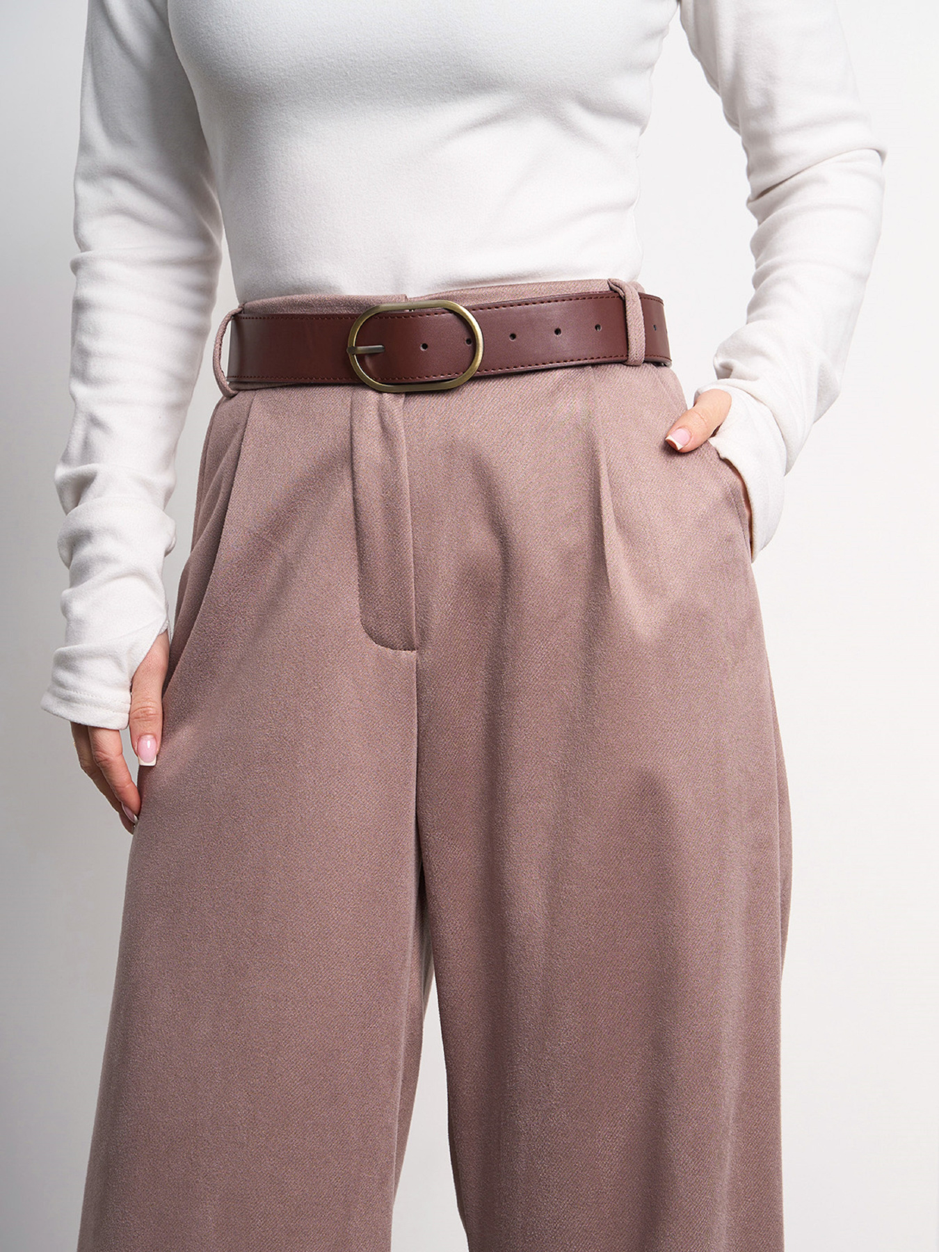 Брюки палаццо ISSA Plus модель 14995_коричневый Фото