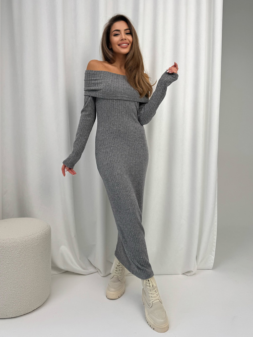 Платье макси ISSA Plus модель SA-591_серый Фото