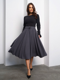 Спідниця міді ISSA Plus модель 14971A_серый Фото