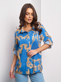 Рубашка повседневная ISSA Plus модель 14993_голубой Рубашка повседневная ISSA Plus модель 14993_голубой Фото