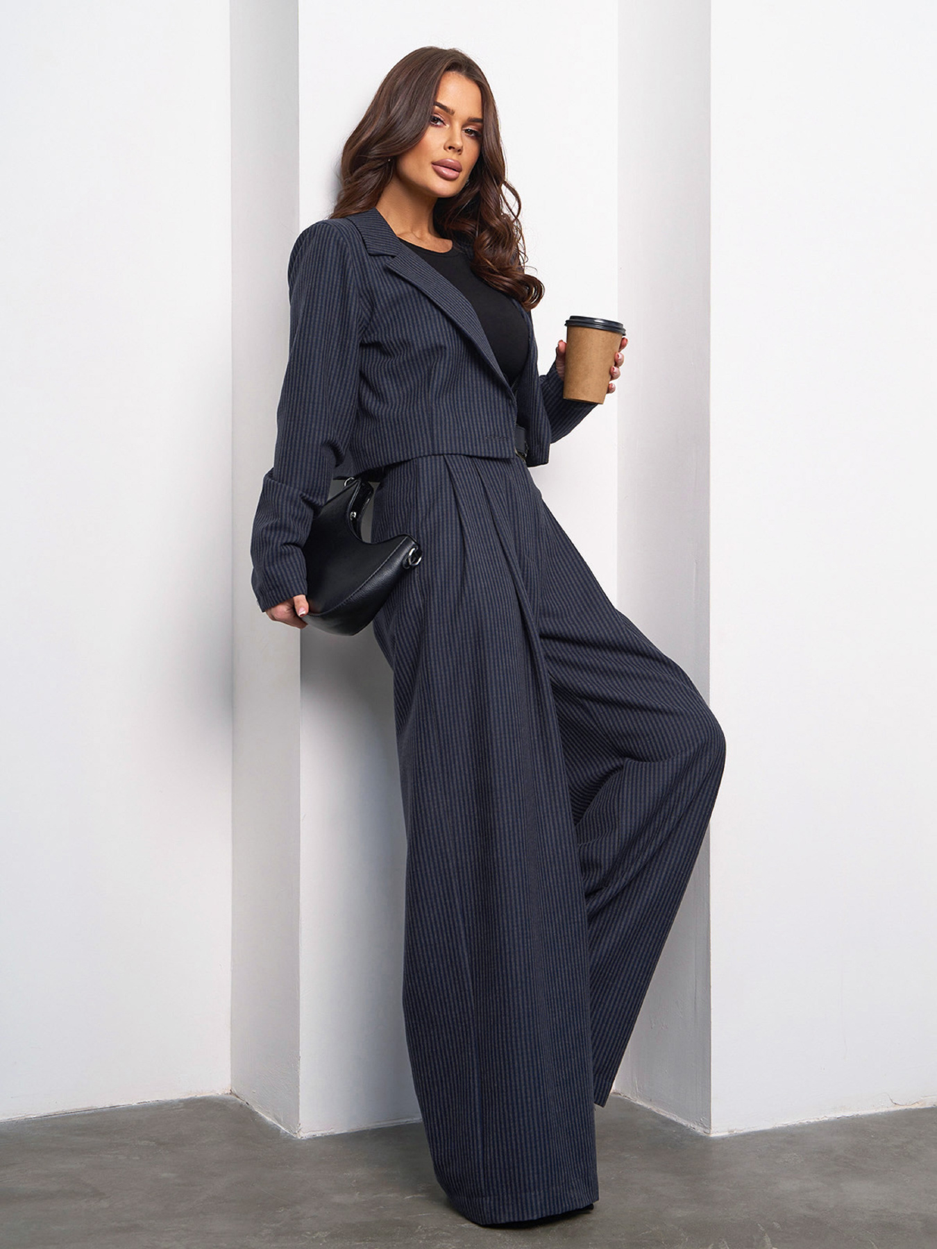 Деловой костюм ISSA Plus модель 14994_темно_синий Фото