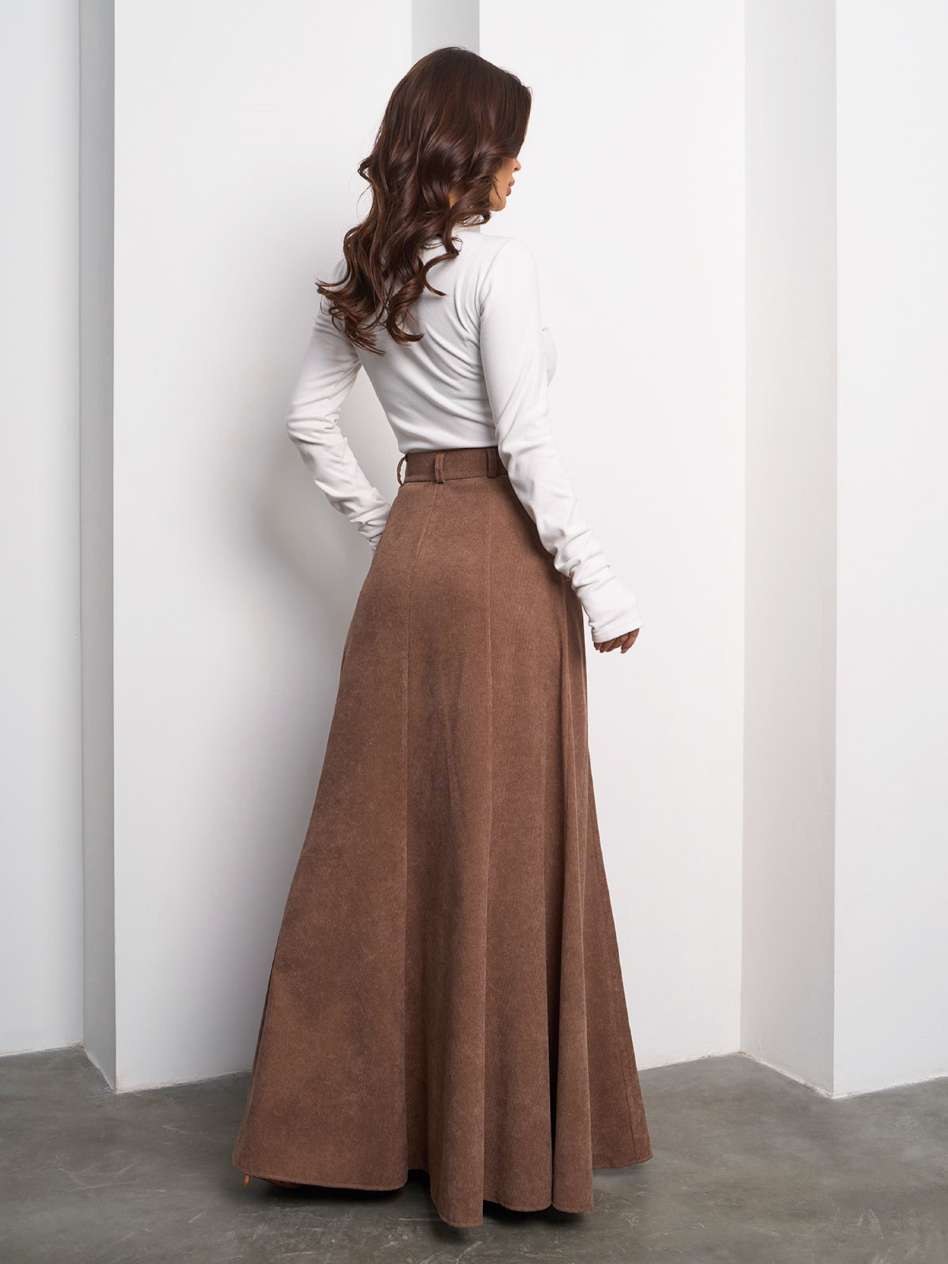 Юбка макси ISSA Plus модель 14997_коричневый Фото