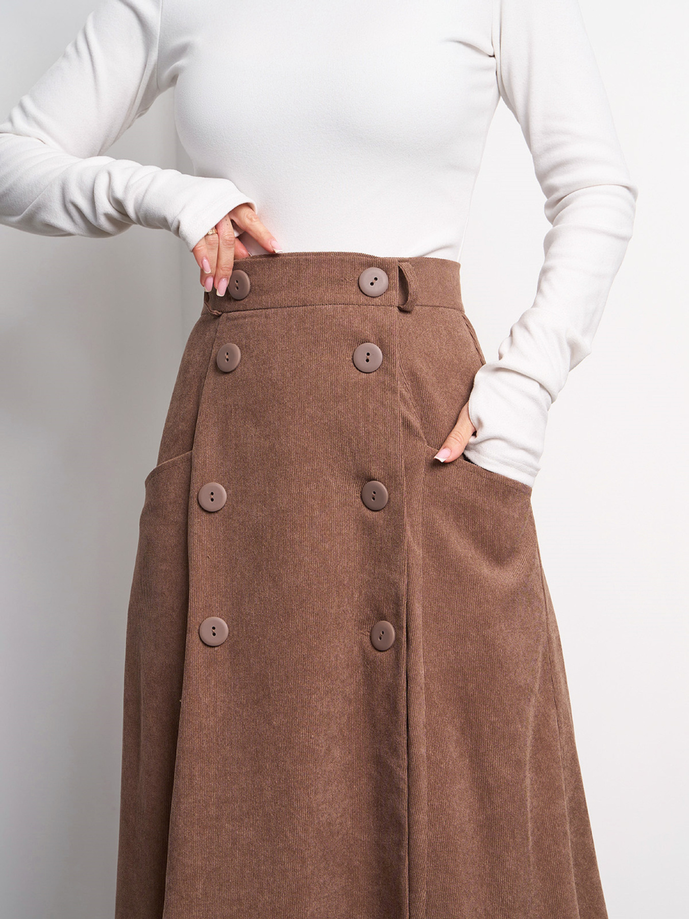 Юбка макси ISSA Plus модель 14997_коричневый Фото