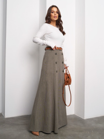 Юбка макси ISSA Plus модель 14998_оливковый Фото