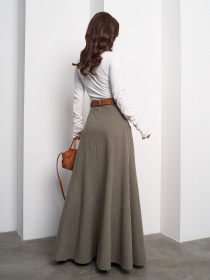 Юбка макси ISSA Plus модель 14998_оливковый Фото