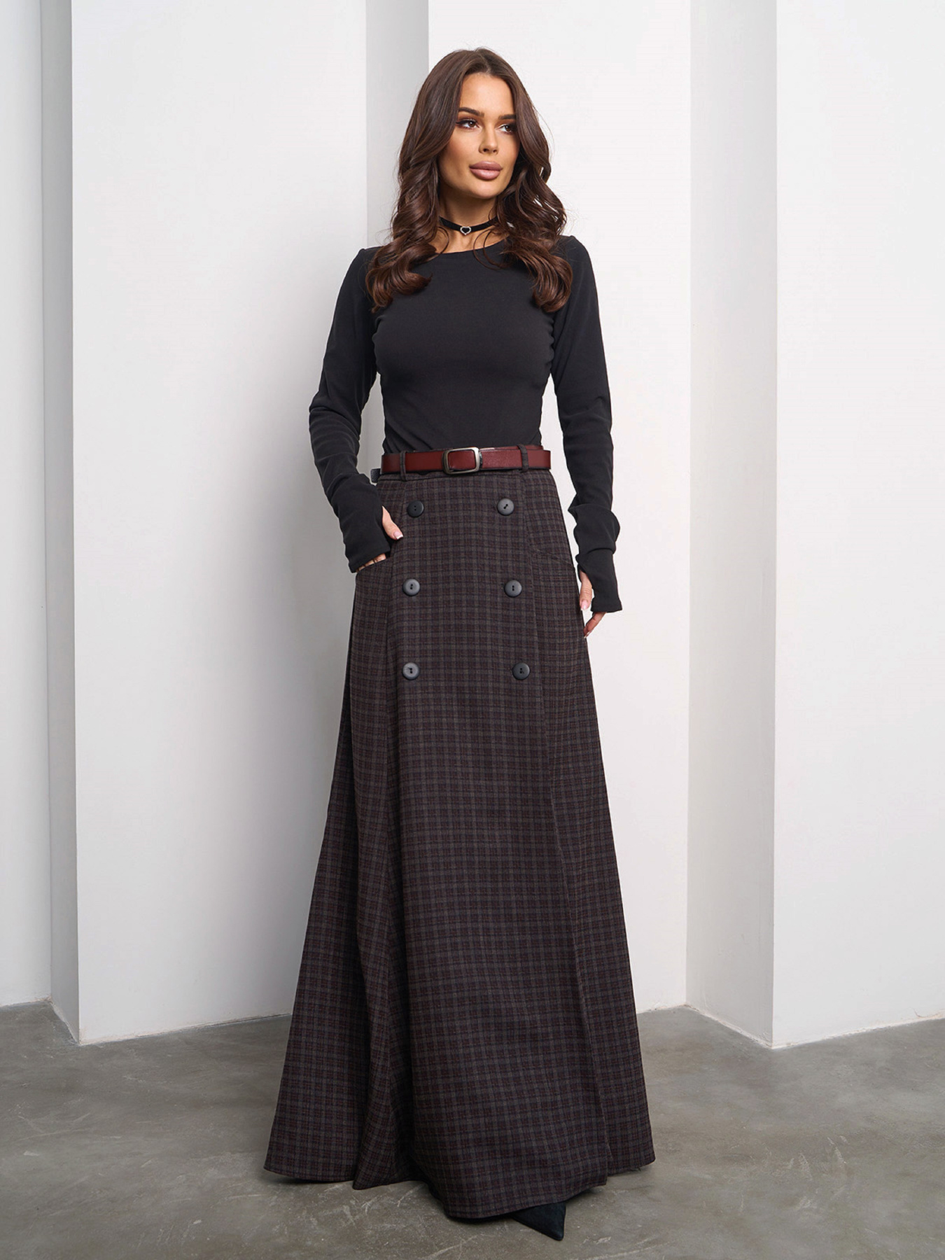 Юбка макси ISSA Plus модель 14999_мультиколор Фото