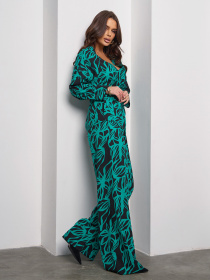 Повседневный костюм ISSA Plus модель 15003_зеленый Повседневный костюм ISSA Plus модель 15003_зеленый Фото