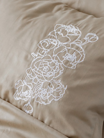 Підковдра лате з вишитими білими півоніями Cozy модель 8009477 Підковдра лате з вишитими білими півоніями Cozy модель 8009477 Фото