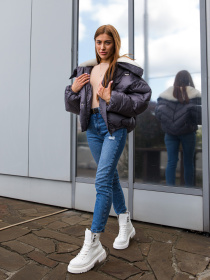 Пуховик MilaNova модель Куртка К-286 серый Фото