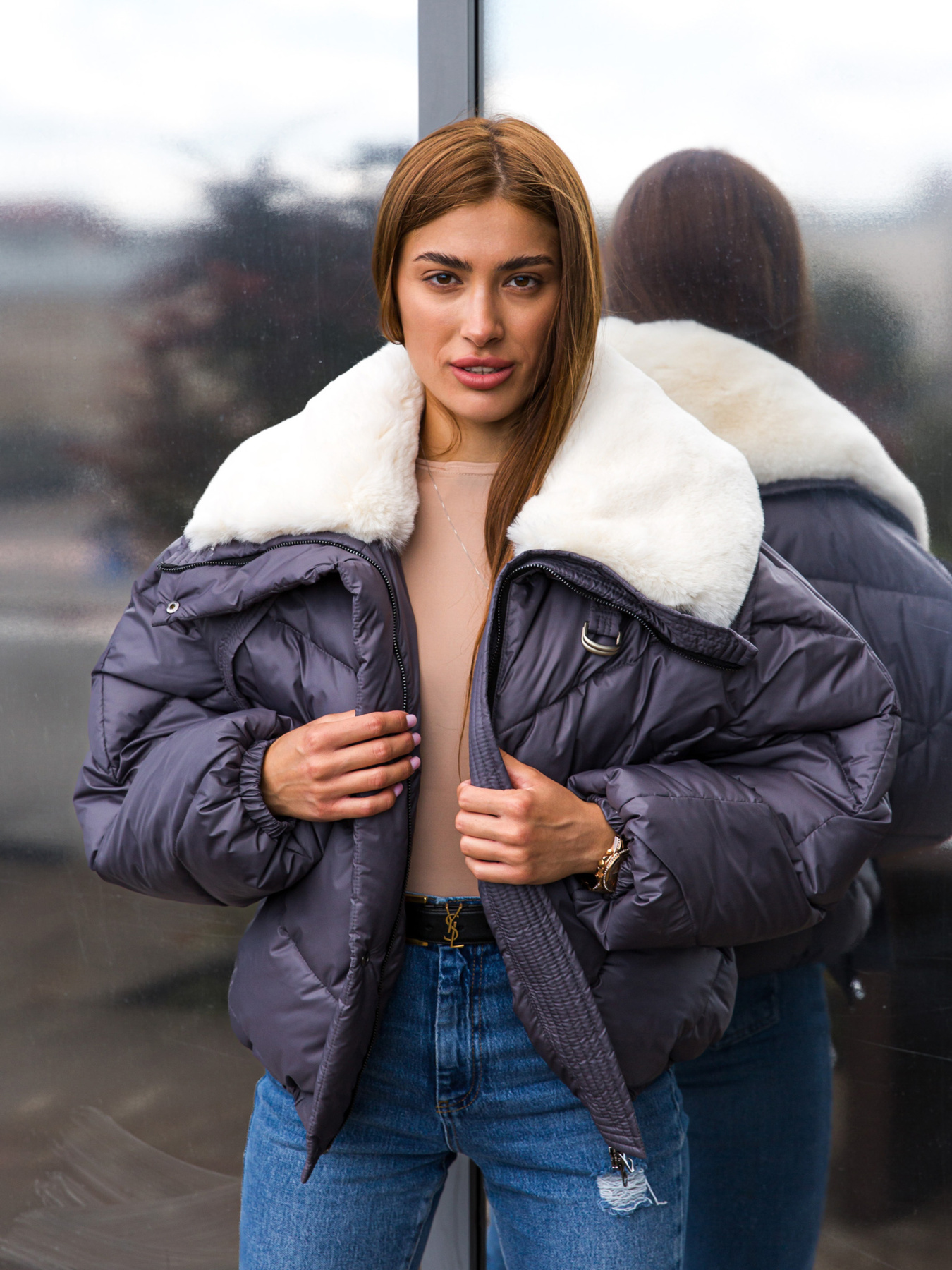 Пуховик MilaNova модель Куртка К-286 серый Фото