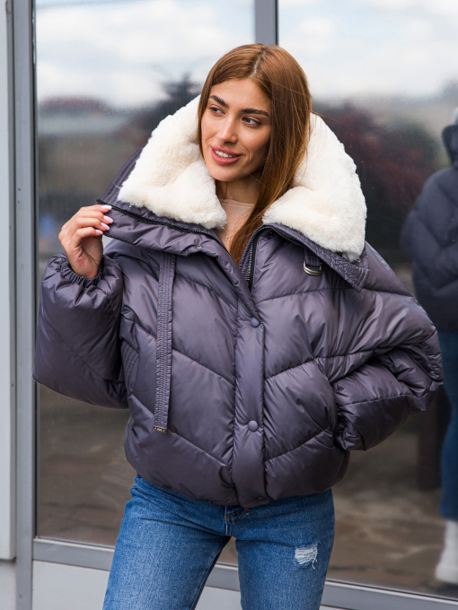 Пуховик MilaNova модель Куртка К-286 серый Фото