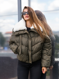 Куртки та дублянки MilaNova модель Куртка К-286 хаки Куртки та дублянки MilaNova модель Куртка К-286 хаки Фото