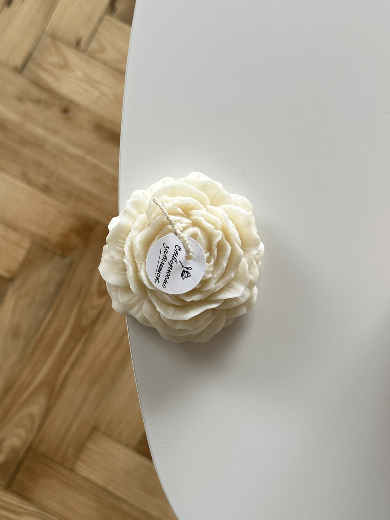 Свеча фигурная ароматическая "Пион", аромат – пион & магнолия, из натурального оливкового воска Candle Design модель 120.2007 Фото