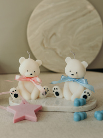 Фігурна свічка "Ведмедик", парфумована, з натурального оливкового воску Candle Design модель 140.2002/1 Фото