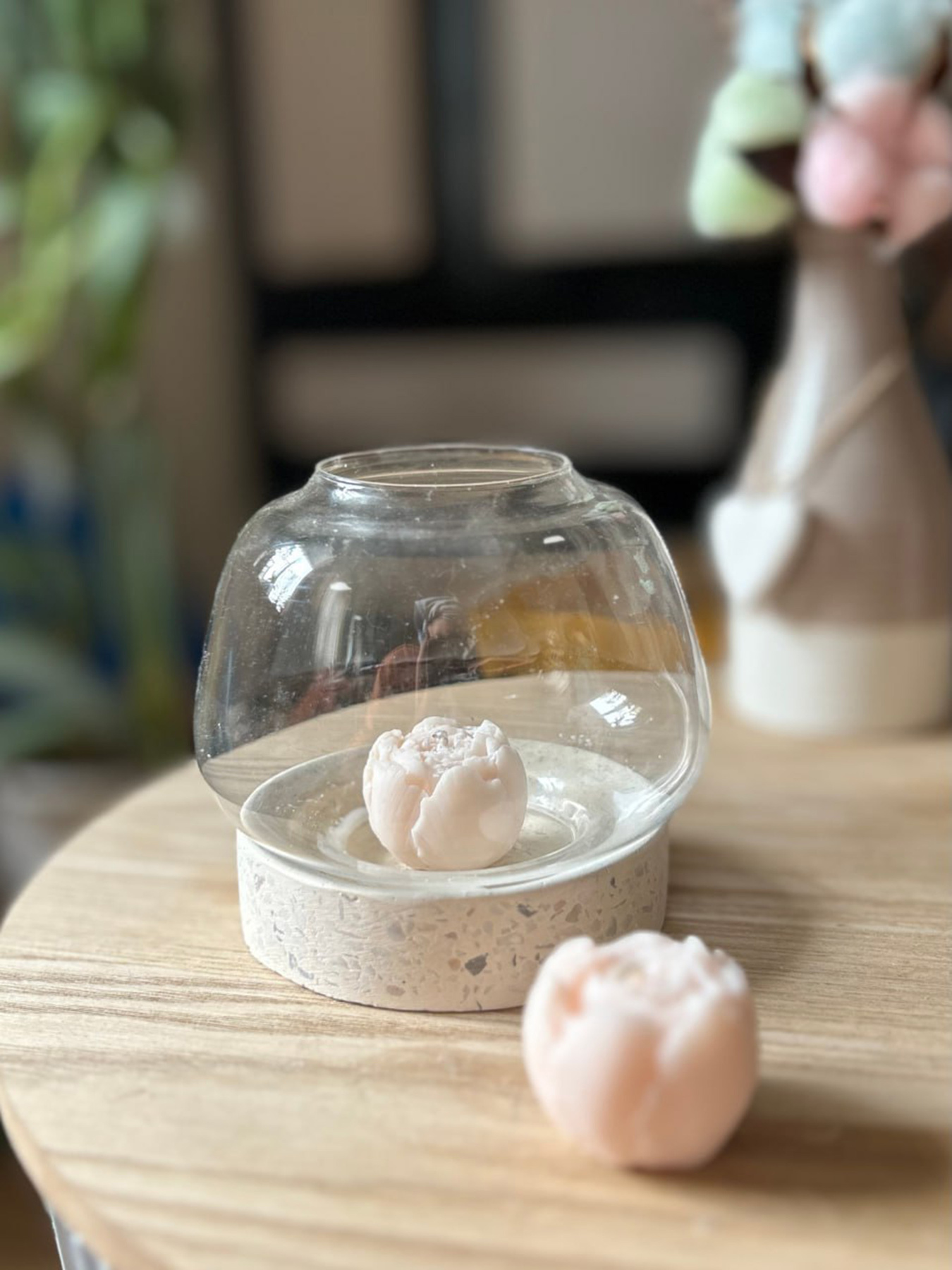 Ароматическая свеча "Пион мини", аромат - пион & магнолия, из натурального оливкового воска Candle Design модель 120.2008 Фото