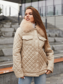 Зимняя куртка MilaNova модель Куртка К-204 бежевый Фото