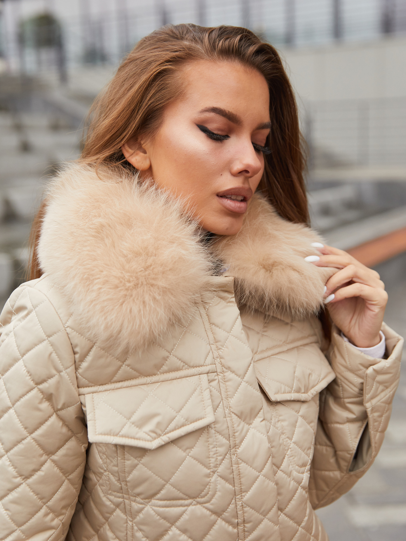 Зимняя куртка MilaNova модель Куртка К-204 бежевый Фото