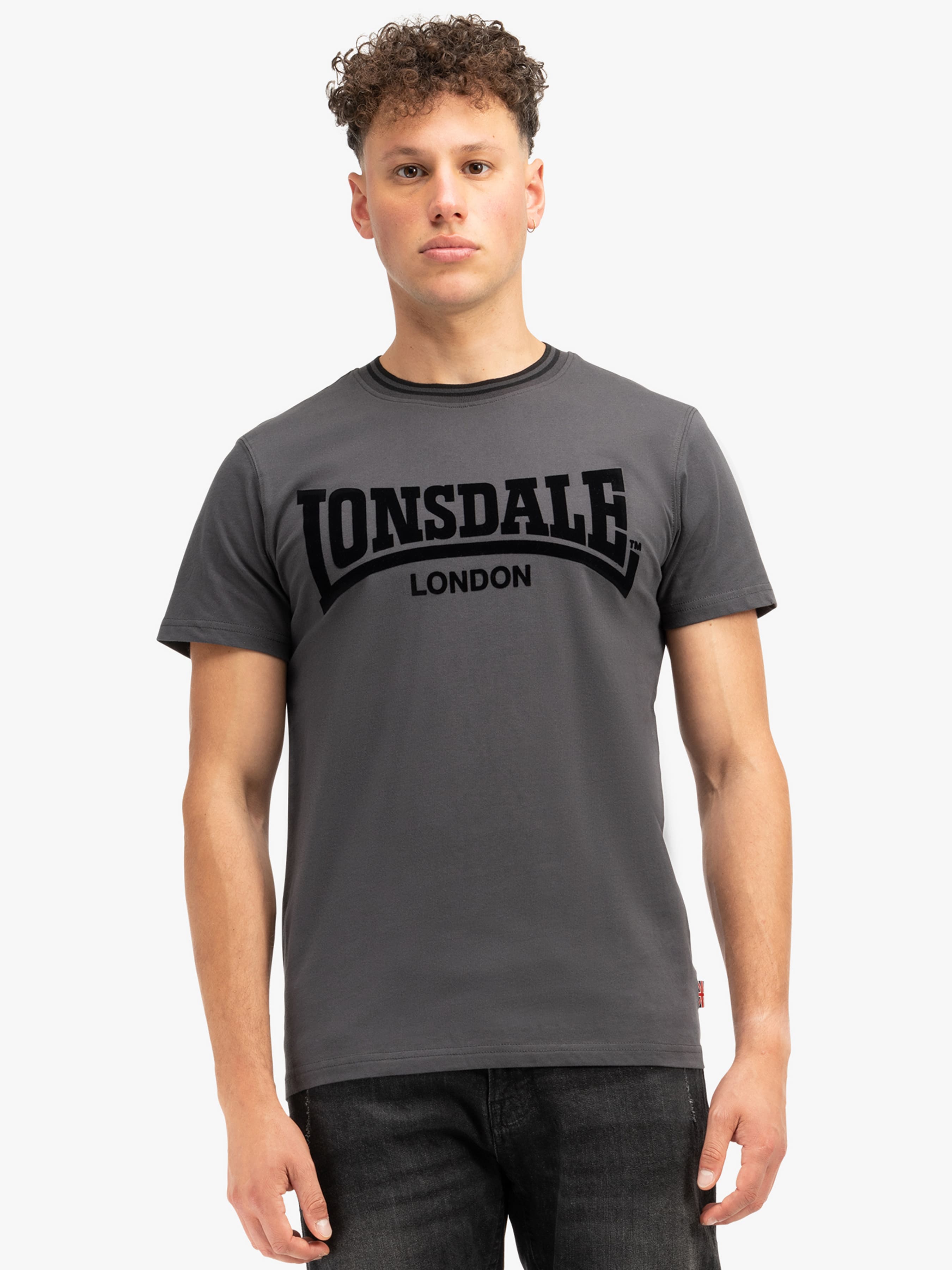 Бавовняна Чоловіча Футболка Lonsdale  (266626) колір темно-сірий