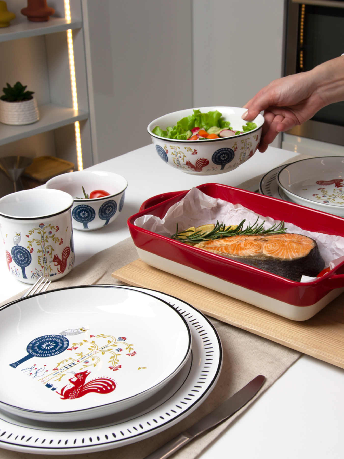 Тарелка глубокая "Лесная песня" MBM HOME модель KP-50 WHITE Фото