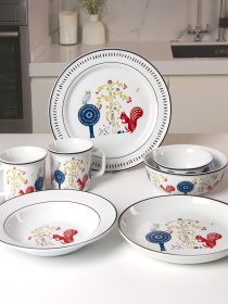 Тарелка глубокая "Лесная песня" MBM HOME модель KP-51 WHITE Фото