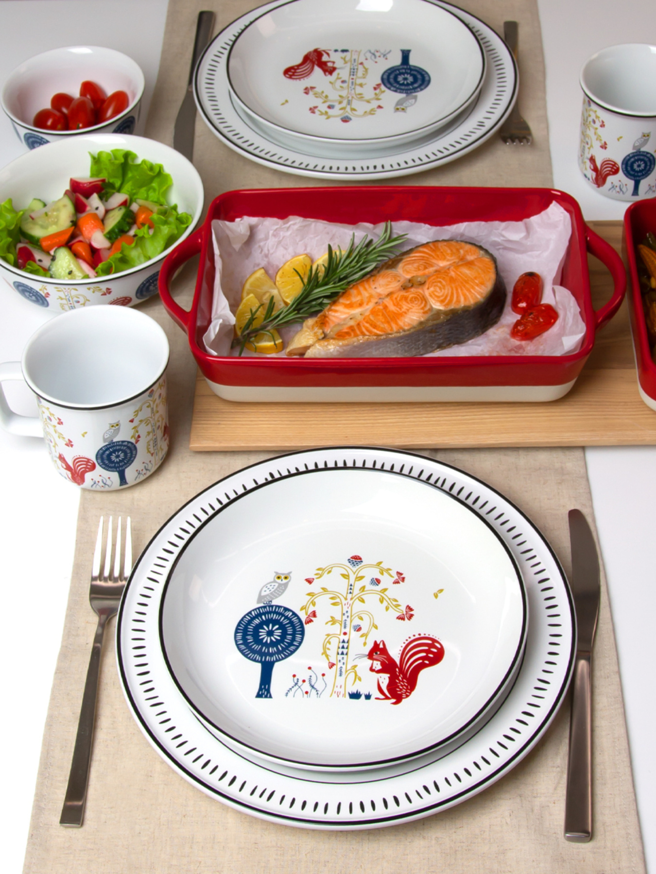 Тарелка десертная "Лесная песня" MBM MY HOME модель KP-54 WHITE Фото