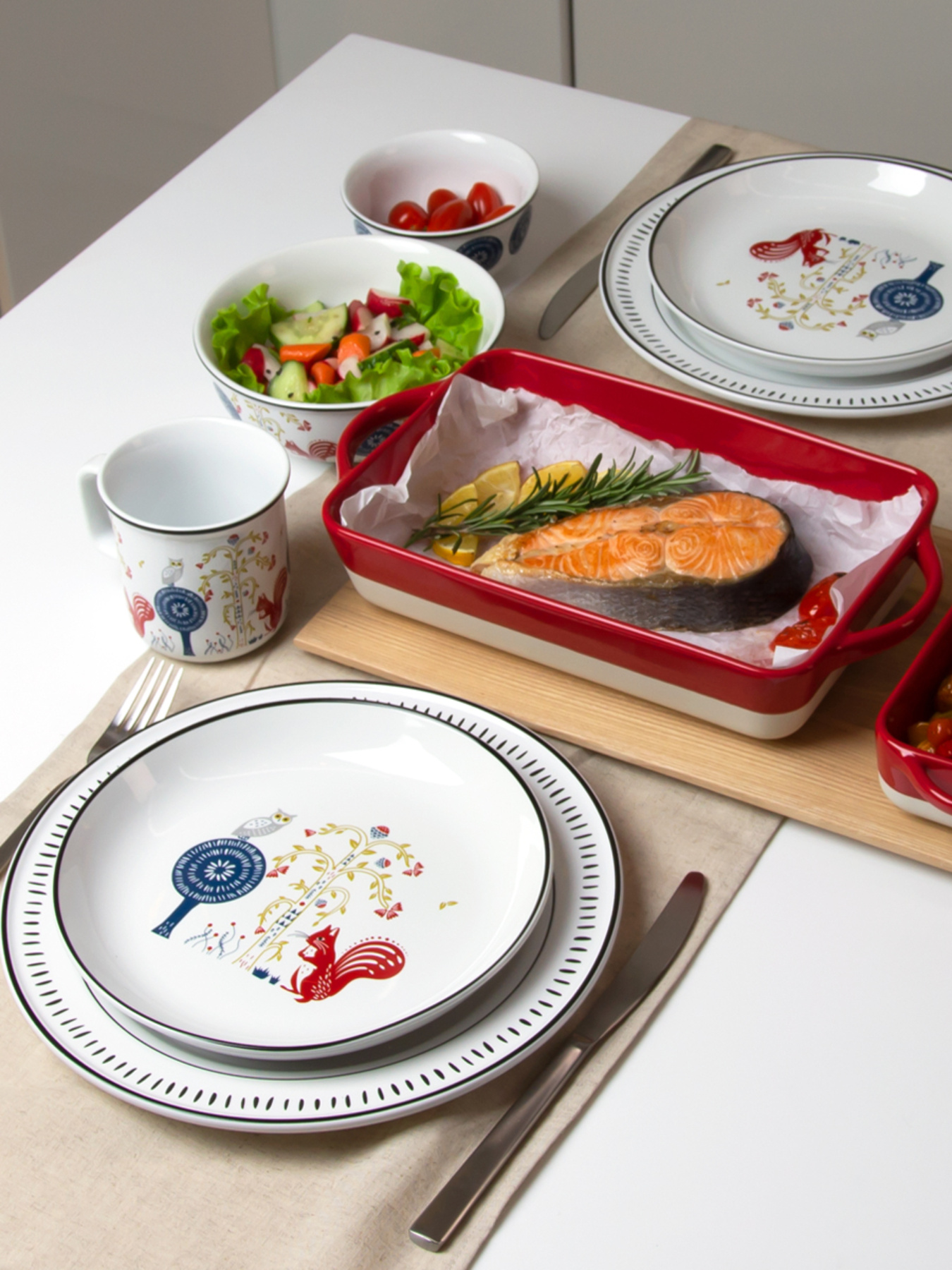 Тарелка десертная "Лесная песня" MBM MY HOME модель KP-54 WHITE Фото