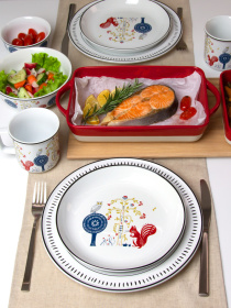 Тарелка десертная "Лесная песня" MBM HOME модель KP-54 WHITE Фото