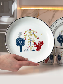 Тарелка десертная "Лесная песня" MBM HOME модель KP-54 WHITE Фото