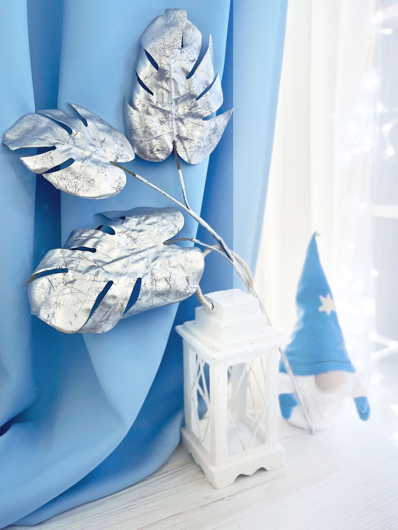 Искусственная ветка "Monstera", платина Engard модель TW-21 Фото