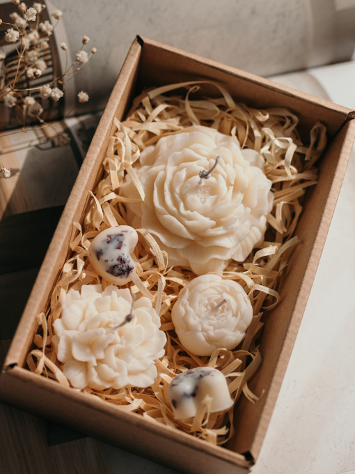 Набор ароматических свечей "Цветочный", из натурального оливкового воска Candle Design модель 200.0001 Фото