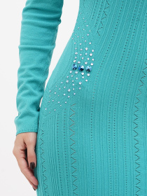 Платье мини Sassofono модель A271-SF-2441_бирюзовый Фото