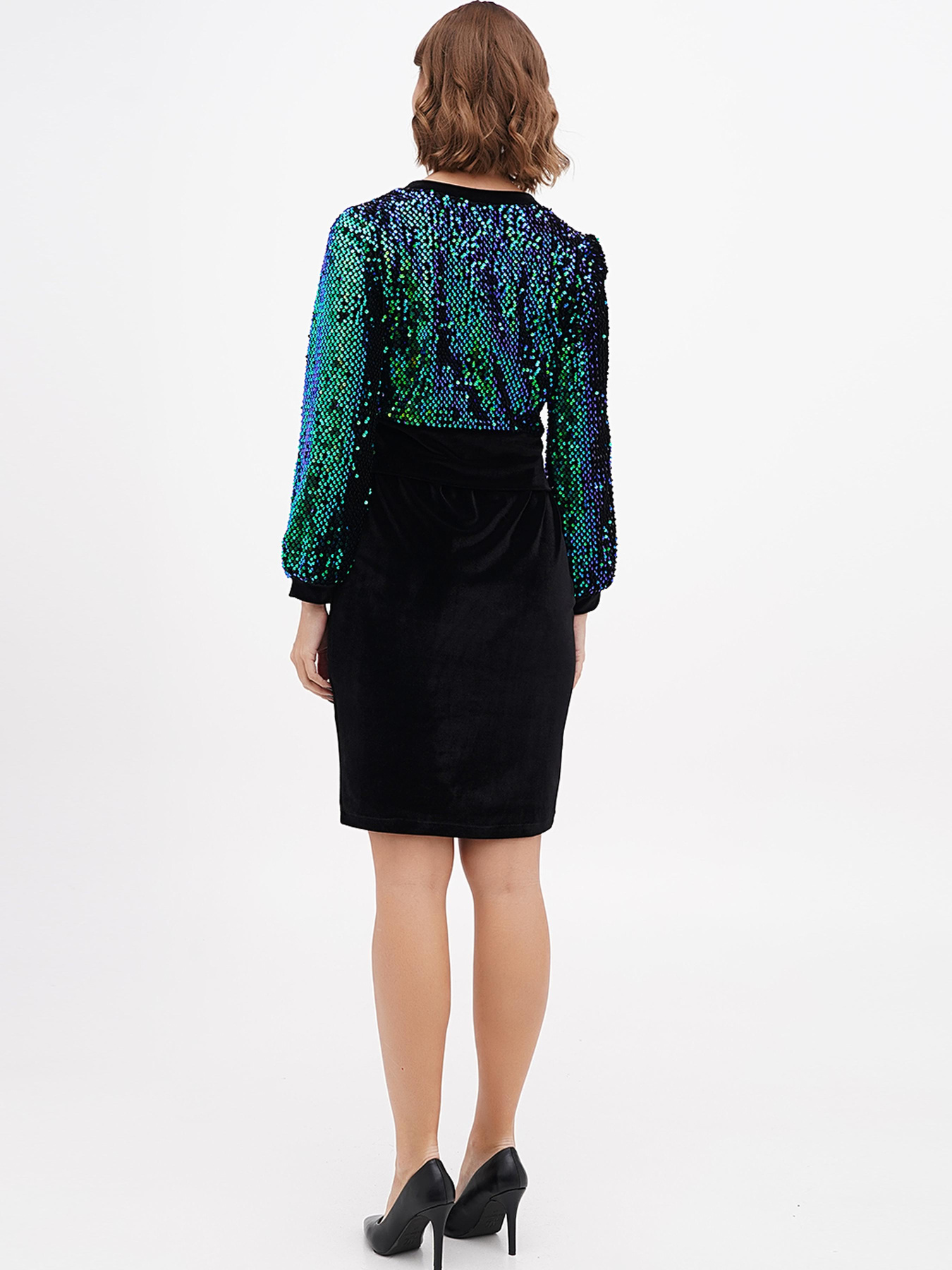 Платье мини Sassofono модель A271-SF-2697_Зеленый Фото