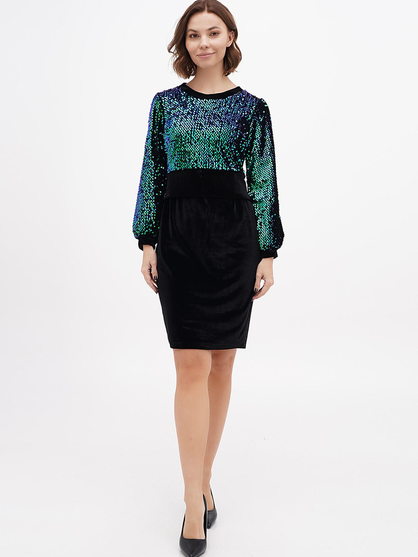 Платье мини Sassofono модель A271-SF-2697_Зеленый Фото