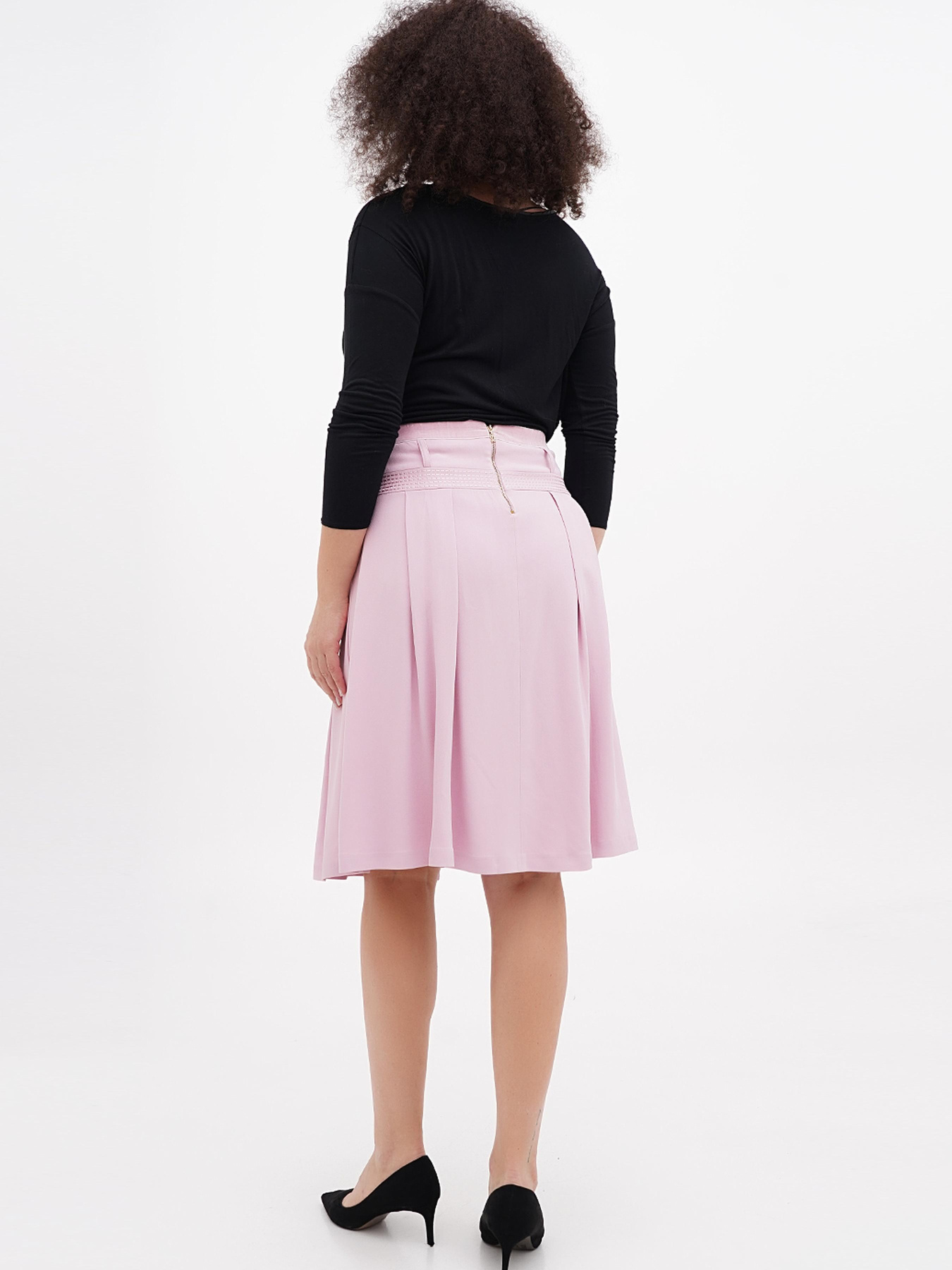 Спідниця міді Sassofono модель A271-SF-2542_розовый Фото