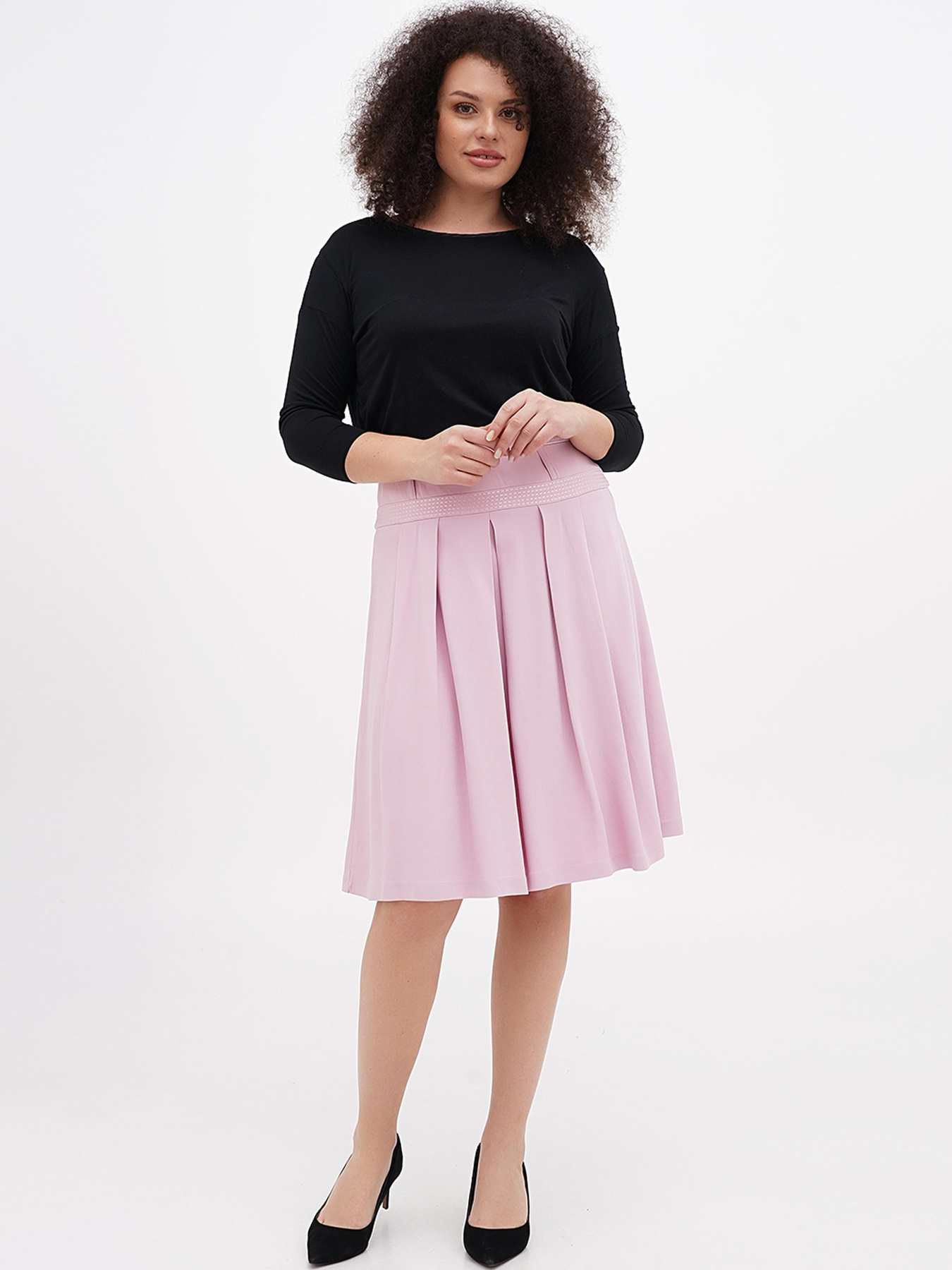 Спідниця міді Sassofono модель A271-SF-2542_розовый Фото