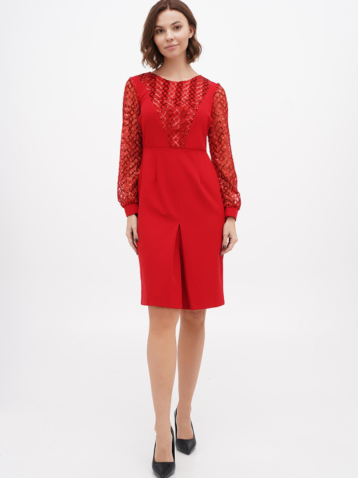 Платье миди Sassofono модель A271-SC-3891_красный Фото