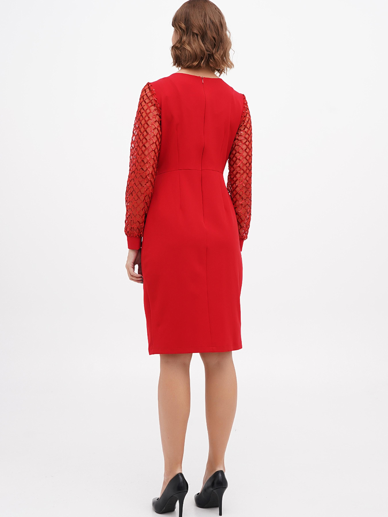 Сукня міді Sassofono модель A271-SC-3891_красный Фото