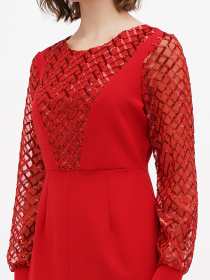 Сукня міді Sassofono модель A271-SC-3891_красный Фото